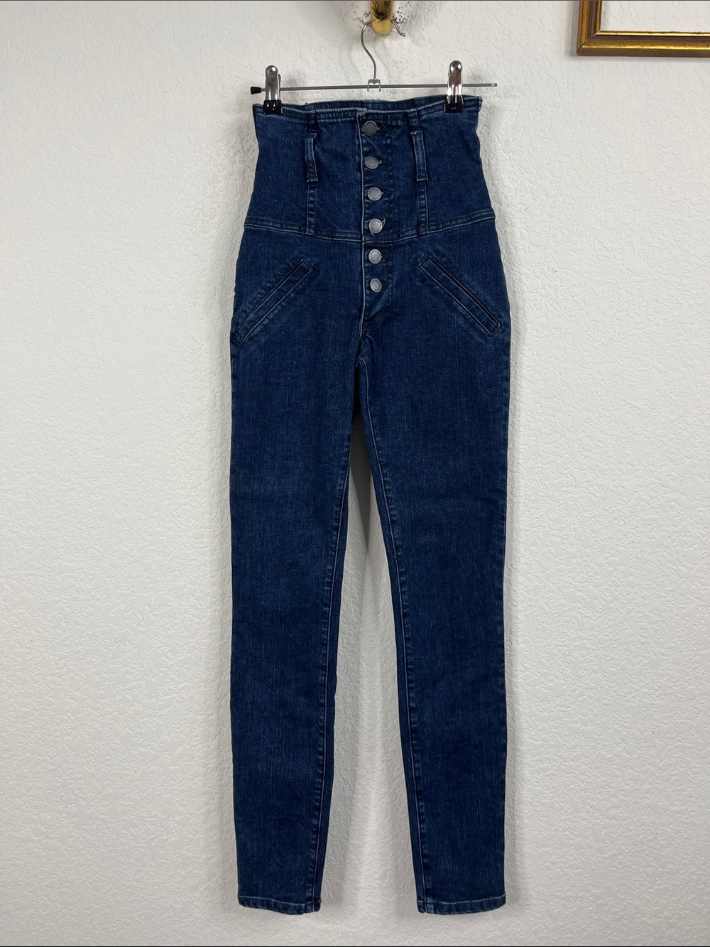 Carmar LF Katherine 70s High Waist Corset Button Fly Belted Denim Jeans